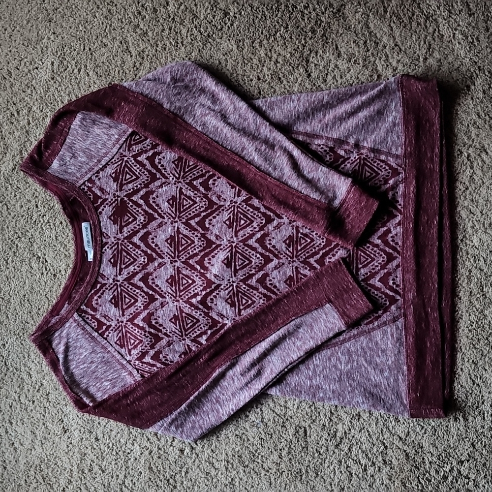 Maurices 0X aztec print long sleeve shirt